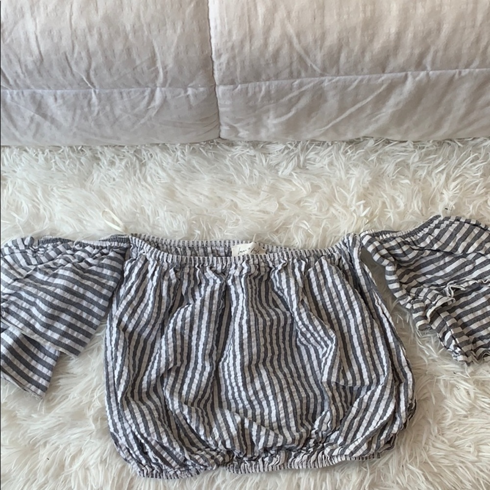 free people off shoulder crop top